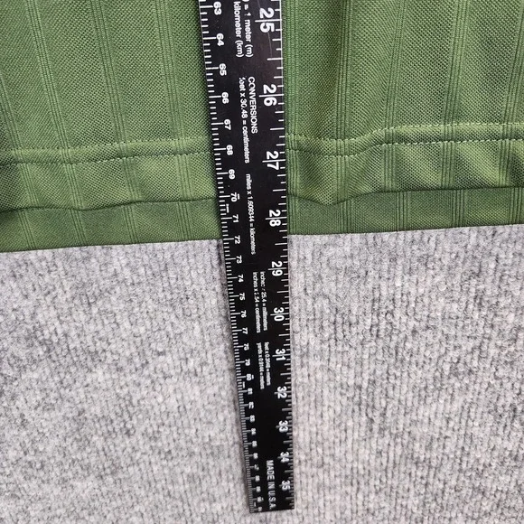 PGA TOUR Polo Shirt Mens 2XL Green Performance Golf Tonal Stripe Short Sleeve - Picture 6 of 9